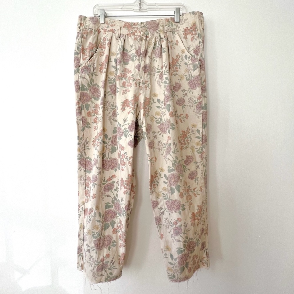 Vintage Floral Mom Cutoff Jean